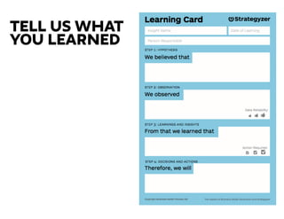 TELL US WHAT
YOU LEARNED
 