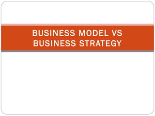 BUSINESS MODEL VS BUSINESS STRATEGY 