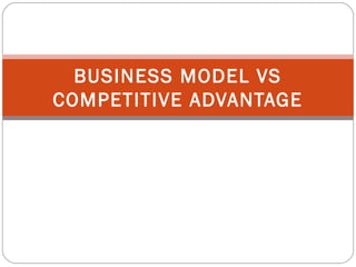BUSINESS MODEL VS
COMPETITIVE ADVANTAGE
 