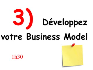 3)     Développez
votre Business Model

  1h30
 