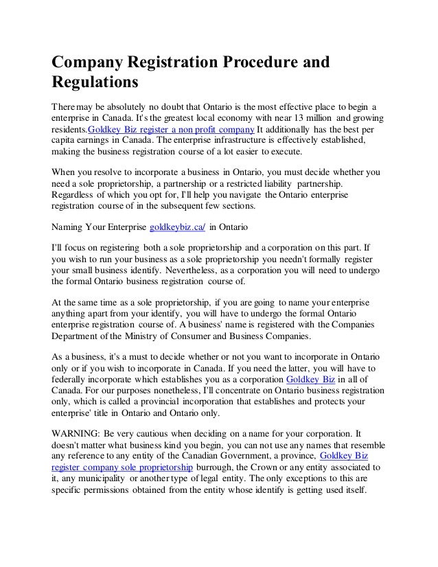 How Do You Register A Business In Ontario Business Walls