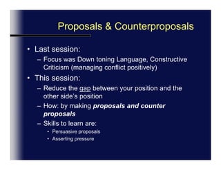Business NegotiationsMaking and Responding to Proposals