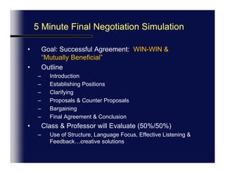 Video Negotiating ContextLevienFrancoise has a dinner engagement, needs to goSean feels he has a great deal, does not see any more critical decisions/issues to solveOkus ITAndrew Keen on getting homeKaren feels there are more issues to solveFinal Issue:Staffing has been decided, but…Their remain questions about exactly which staff will be hired and…What is the amount of the special “Contingency Fund” to be used for special projects