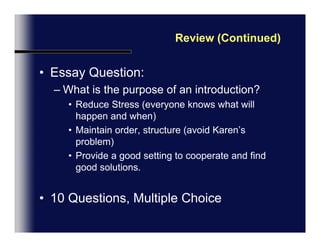 Midterm ReviewWhat is a position?Your opening and later changing offers (price, delivery, specifications, preferences, work hours, location, benefits, etc).Holdback:  The difference between your opening position and your bottom line. Gives you room to negotiate. (p. 24, No. 1)Best way to get feedback on your position?  Say what you want, and also ask questions to get verbal and non verbal signals from customer or opponent (p.27, No. 3)Effective Listening: increase your understanding of the other sides needs, wants or capabilities (features, benefits, budget)