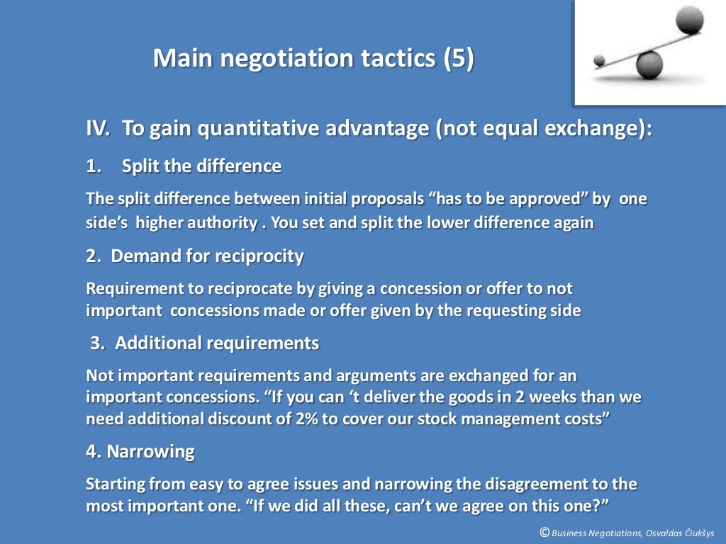 Negotiation Tactics