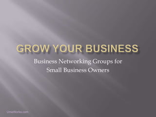 Grow your business Business Networking Groups for Small Business Owners 