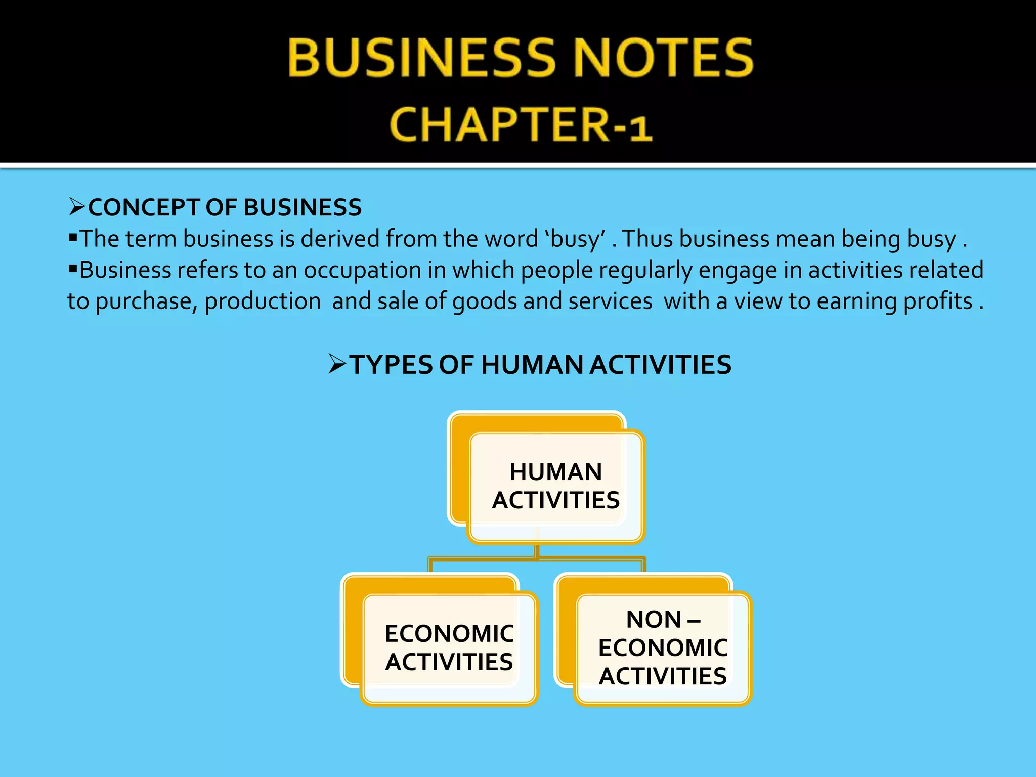 BUSINESS NOTES chapter -1 | PPTX
