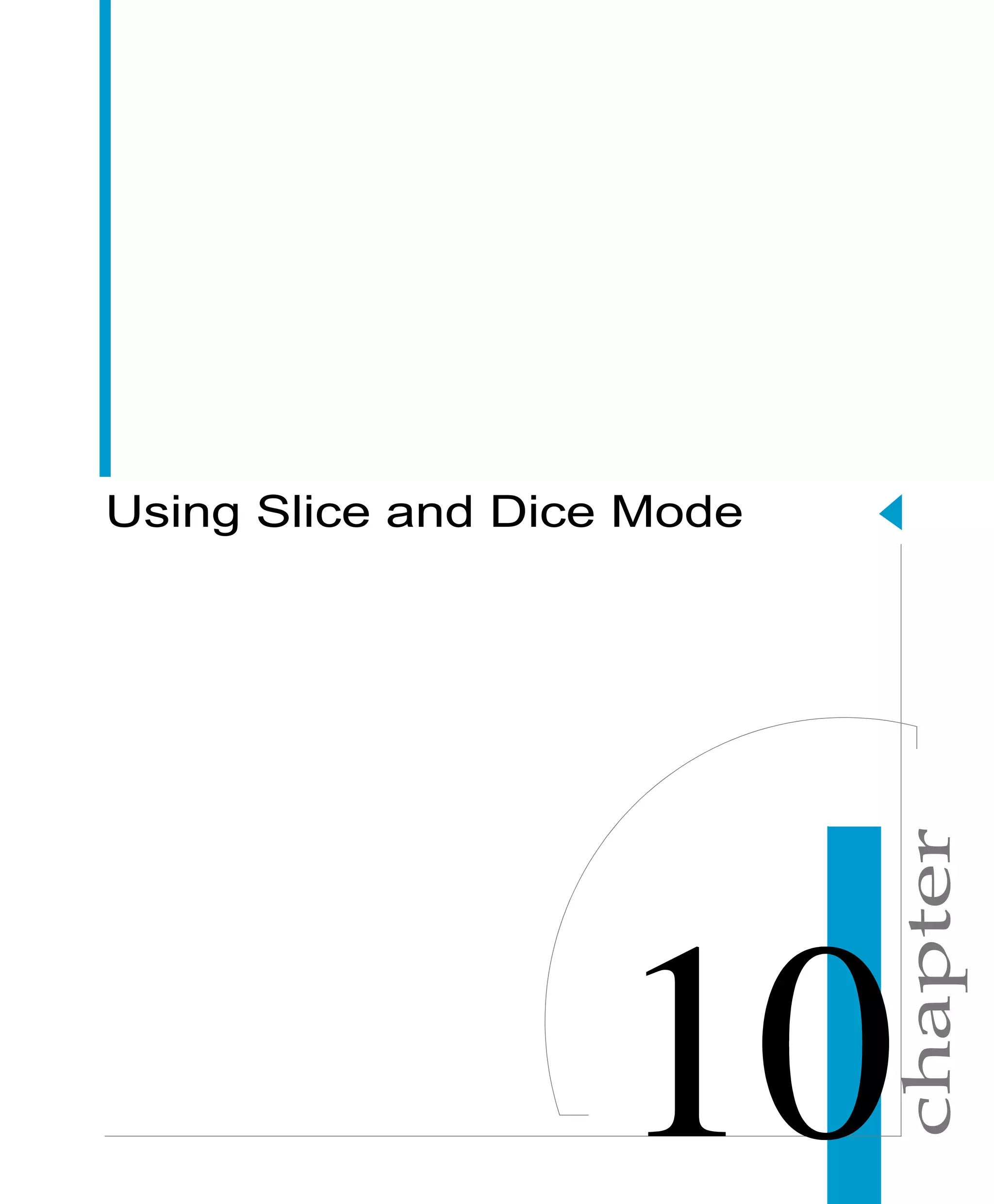 chapter
Using Slice and Dice Mode
 
