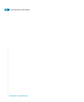 464 Accessing Data and Data Analysis
Calculation Troubleshooting
 