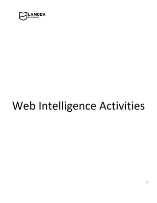 1
Web Intelligence Activities
 