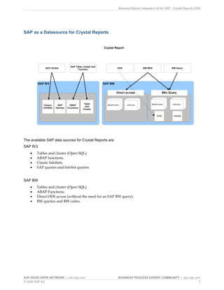 Business objects integration kit for sap crystal reports 2008 | PDF