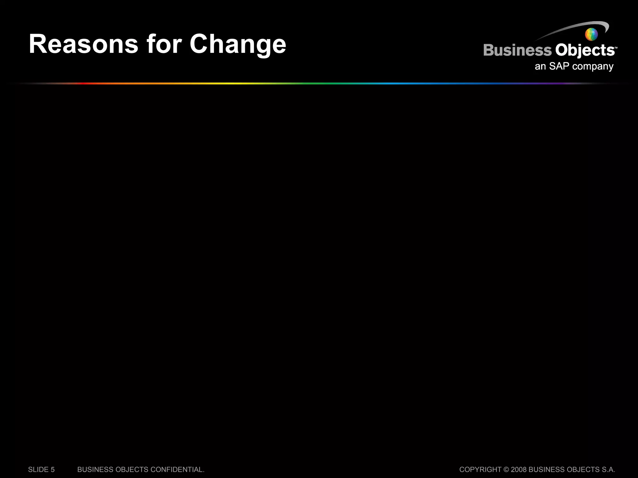 Reasons for Change 
