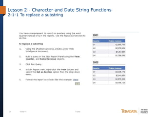 Business objects web intelligence training tasks | PPT