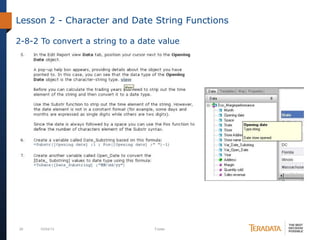 Business objects web intelligence training tasks | PPT