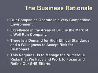 Comany Rationale The Business Of Safety | PPT