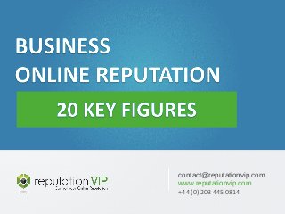 E-réputation des entreprises : 20 chiffres clés 
www.reputationvip.com 
contact@reputationvip.com 
www.reputationvip.com 
+44 (0) 203 445 0814 
 