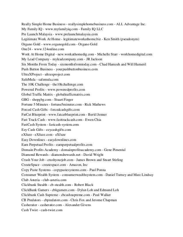 Business opportunities