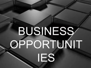 BUSINESS 
OPPORTUNIT 
IES 
 