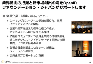 Copyright 2013 OpenID Foundation Japan - All Rights Reserved.
IΰդЈΈOpenID
եǩ`?ѥ󤬥ݩ`Ȥޤ
? TI?Mˤʤ뤳Ȥǡ
? `󥰥`פؤβμӤͨI
˥ƥ֤ؤv
? II򳬤˜˘ɤ䡢
ӥͥǥ넓vӑ
? gߥߥ˥ƥTIg󽻓Q
ͨǥ?ǥƥƥvBμg
򡢥ӥͥ΅
? NTI޶Υߥʩ`Hᡢ
ե`ؤβμ
? TIץ`֧Ԯ
22
 