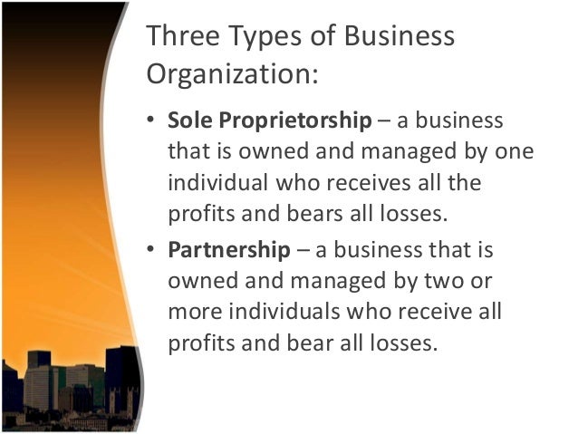 three types of business ownership