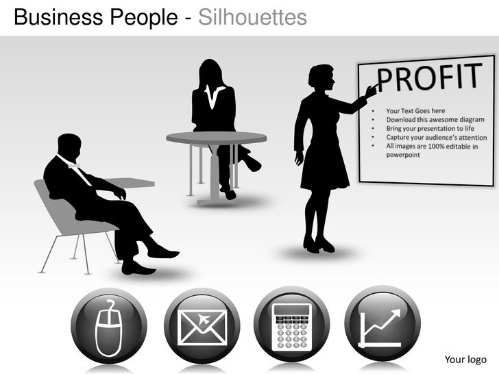 Business people silhouettes powerpoint presentation templates