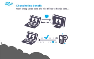 Chocoholics benefitFrom cheap voice calls and free Skype-to-Skype calls…