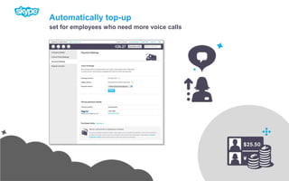 Automatically top-upset for employees who need more voice calls