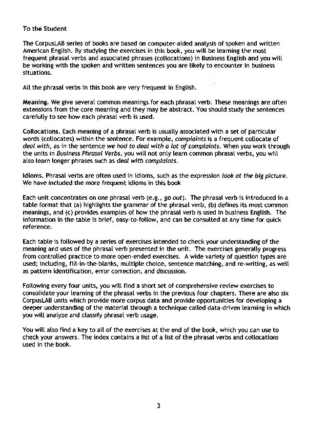 Business Phrasal Verbs Based On A Corpus Of Spoken And Written Americ