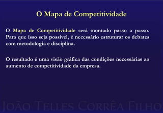 Nossas Forças e nossas FraquezasForças e fraquezas são os drivers internos que levam ao sucesso ou ao insucesso. Conhecê-las, discuti-las e aprender com elas fará a diferença. Devem ser debatidos, para cada caso de sucesso ou insucesso vivido pela empresa:CONHECER O AMBIENTEORGANIZAR AS ESTRATÉGIASCONHECIMENTO DAS PRÓPRIAS POSSIBILIDADESCONHECER OS CONCORRENTESCONHECER FORÇAS E FRAQUEZAS