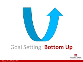 Goal Setting: Bottom Up
© Looper Reed & McGraw, P.C.
 