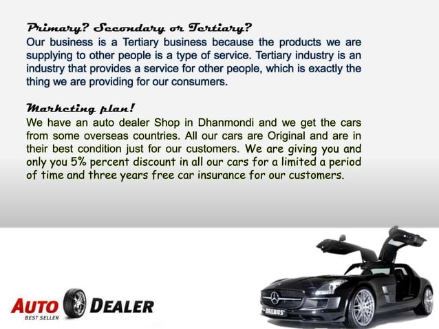 business plan for car dealers