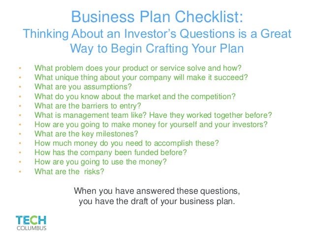 Ten Questions Every Business Plan Must Answer