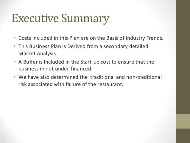 business plan_restaurant exclusive summary