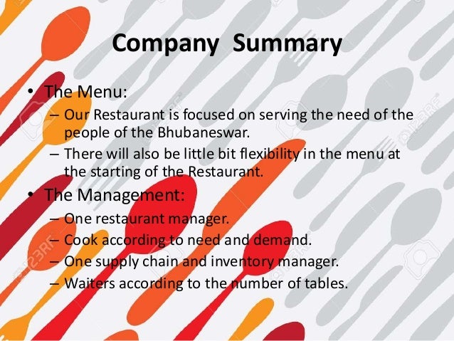 Chain restaurant business plan