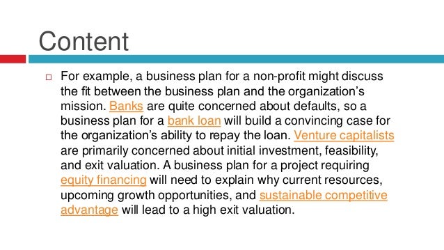 meaning business plan example