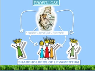 SHAREHOLDERS OF LEVAMENTUM
PROFIT/LOSS
* PROFIT = REVENUE - EXPENSE
 