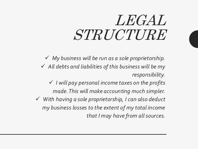 example of legal structure in business plan