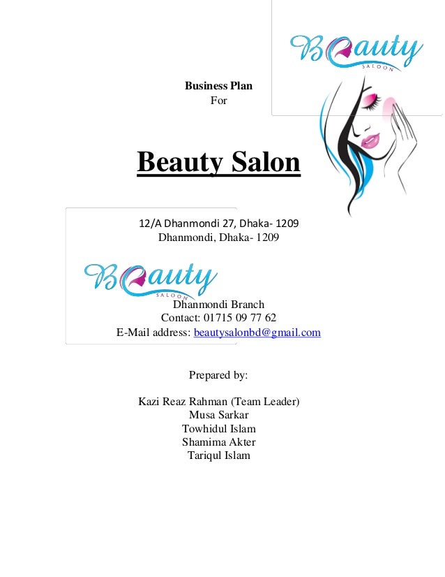 Business Plan Beauty Salon Parlor Kazi Reaz Rahman