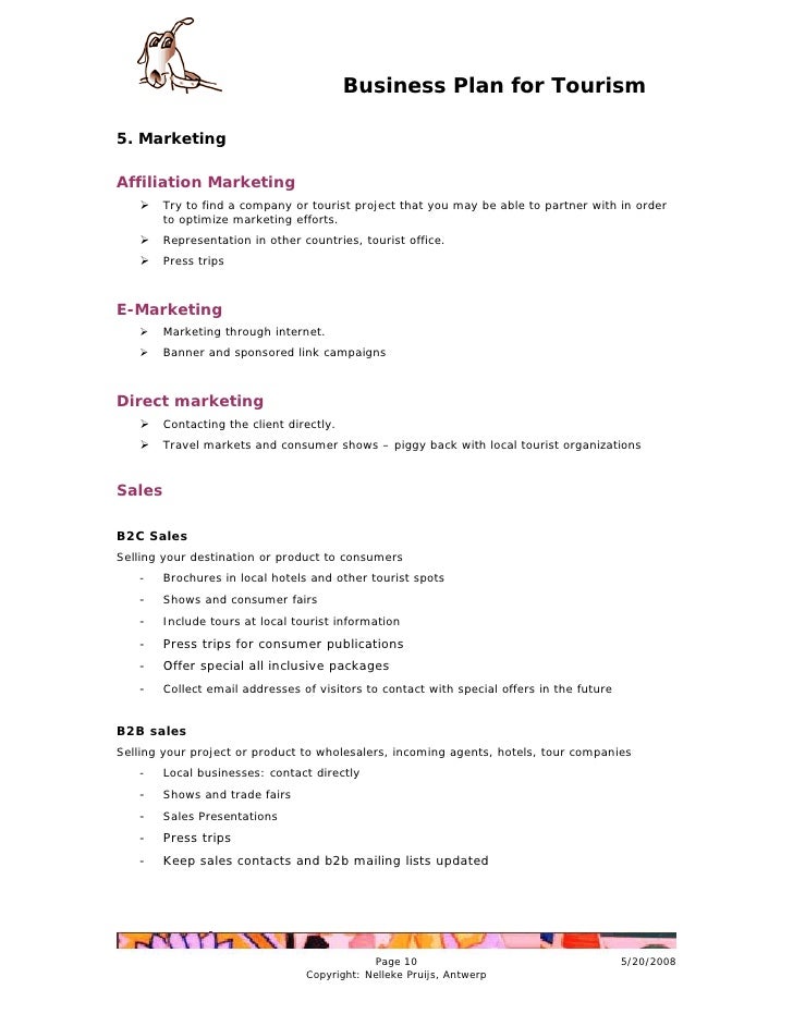 business plan sample for tourism