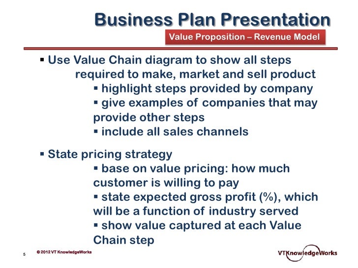 Main value proposition in business plan sample picture