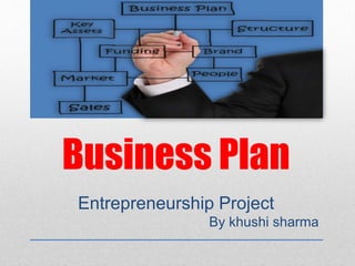 Business Plan
Entrepreneurship Project
By khushi sharma
 