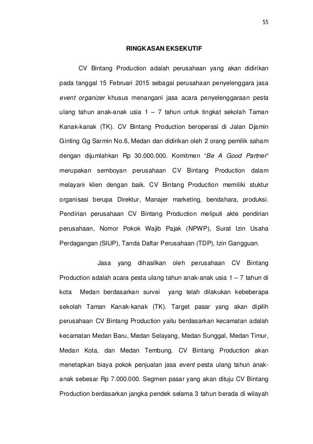 9 Ringkasan Eksekutif Bisnis Plan Info Duwit
