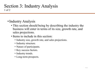 business plan industry analysis