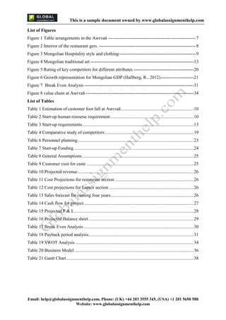 Business Plan Assignment Sample