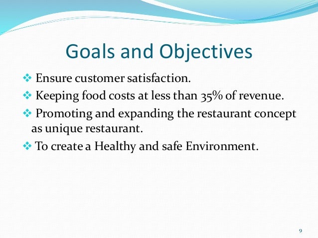 objectives of business plan for restaurant