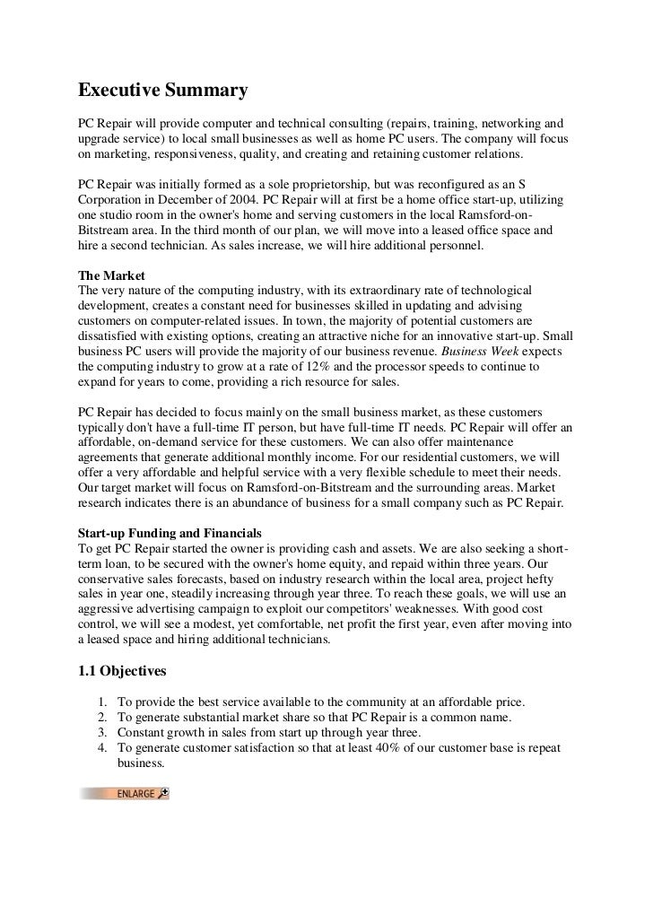 computer center business plan doc