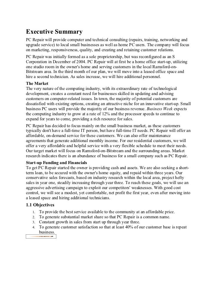 business plan computer_repair docx business plan docx