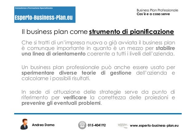 funzione dell business plan