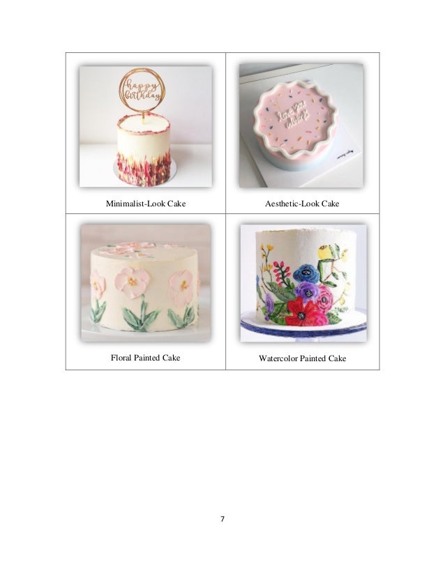 7
Minimalist-Look Cake Aesthetic-Look Cake
Floral Painted Cake Watercolor Painted Cake
 