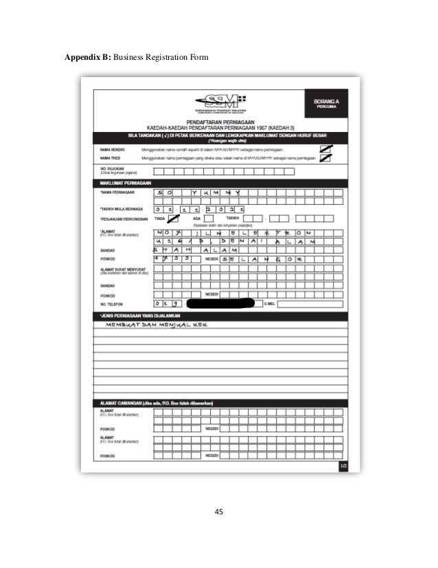 45
Appendix B: Business Registration Form
 